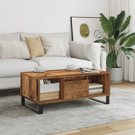 Tavolino da Salotto Legno Antico 90x50x36,5 cm in Truciolato | homemem39