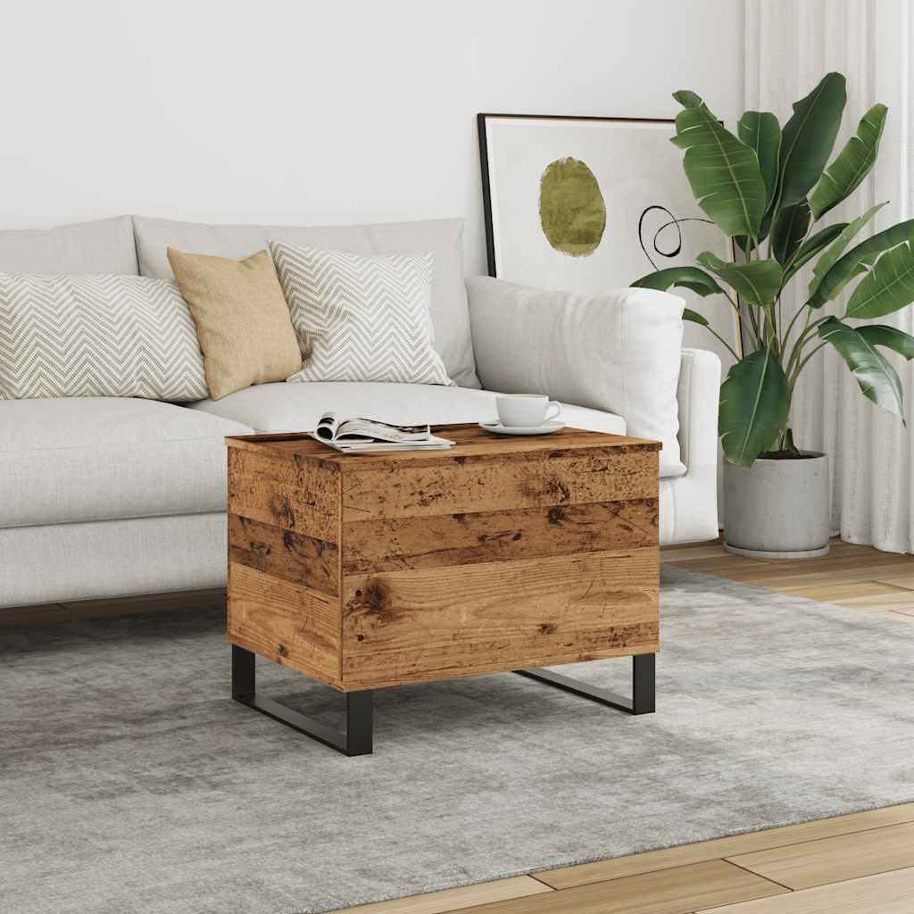 Tavolino da Salotto Legno Antico 60x44,5x45cm Legno Multistrato | homemem39