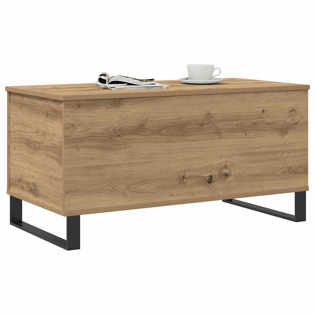 Tavolino Salotto Rovere Artigianale 90x44,5x45 cm in Truciolato | homemem39