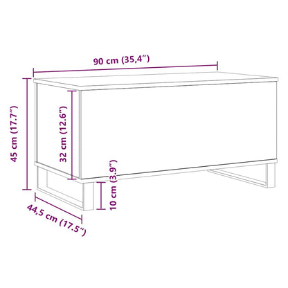Tavolino Salotto Rovere Artigianale 90x44,5x45 cm in Truciolato | homemem39