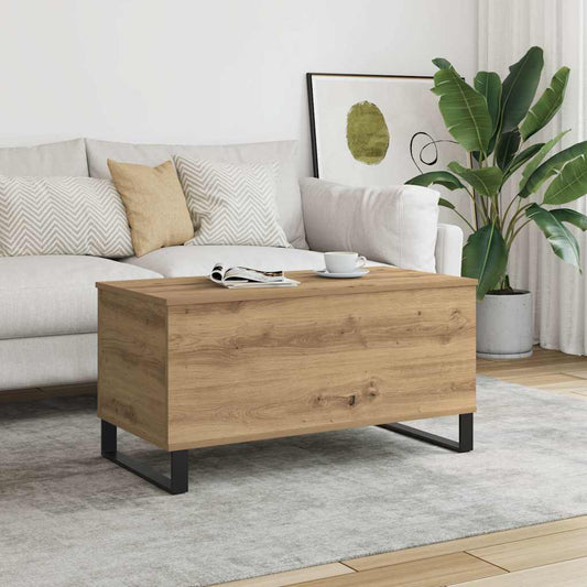 Tavolino Salotto Rovere Artigianale 90x44,5x45 cm in Truciolato