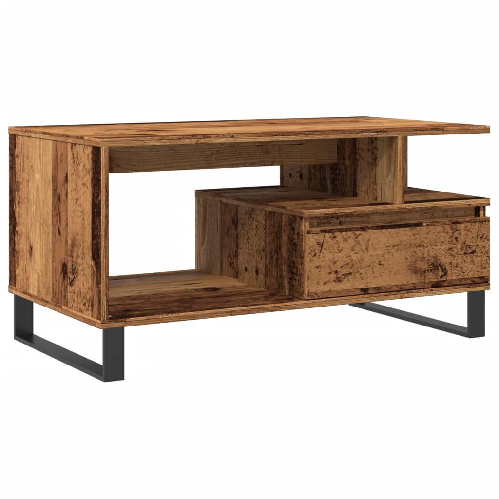 Tavolino da Salotto Legno Antico 90x49x45 cm Legno Multistrato | homemem39