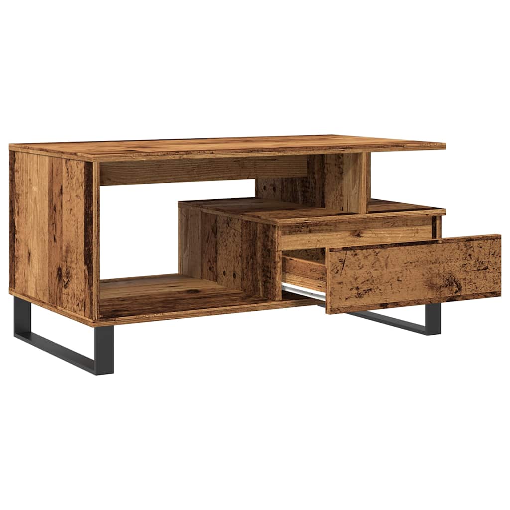 Tavolino da Salotto Legno Antico 90x49x45 cm Legno Multistrato | homemem39