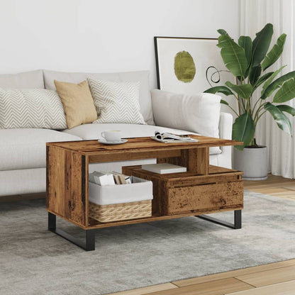 Tavolino da Salotto Legno Antico 90x49x45 cm Legno Multistrato | homemem39