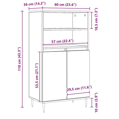 Credenza Rovere Artigianale 60x36x110 cm in Legno Multistrato - homemem39