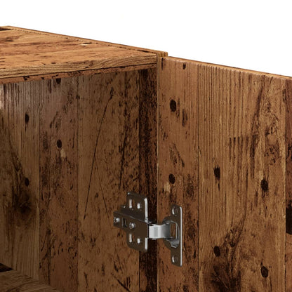 Mobile a Parete Legno Antico 69,5x34x90 cm in Truciolato - homemem39