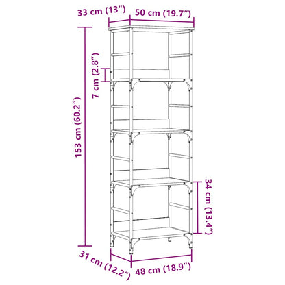 Libreria Legno Antico 50x33x153 cm in Legno Multistrato | homemem39