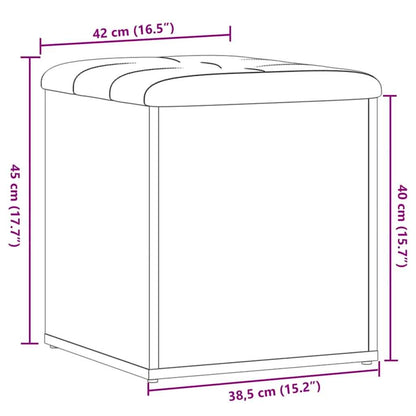 Panca Portaoggetti Rovere Artigianale 42x42x45 cm in Truciolato | homemem39