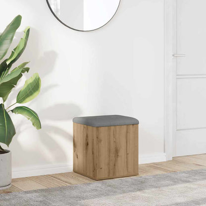 Panca Portaoggetti Rovere Artigianale 42x42x45 cm in Truciolato | homemem39