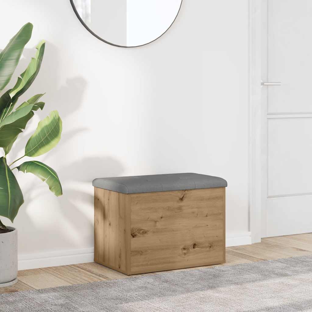 Panca Portaoggetti Rovere Artigianale 62x42x45 cm in Truciolato | homemem39