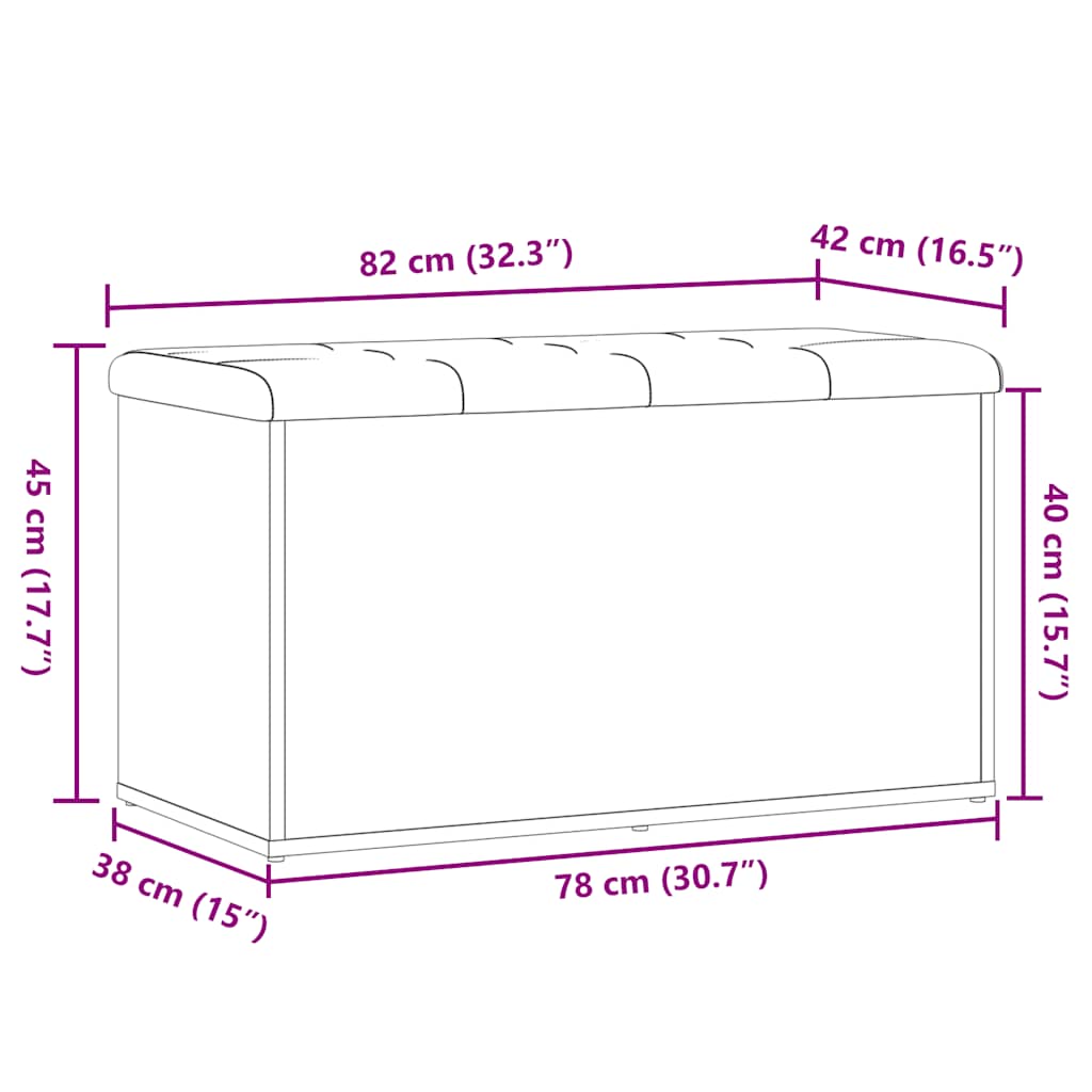 Panca Portaoggetti Legno Antico 82x42x45 cm Legno Multistrato
