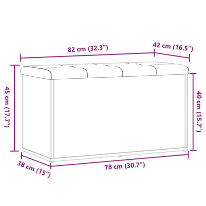 Panca Portaoggetti Legno Antico 82x42x45 cm Legno Multistrato