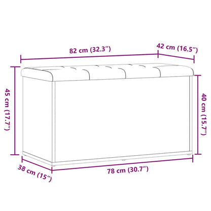 Panca contenitore artigianale in rovere 82x42x45 cm in legno ingegnerizzato | homemem39
