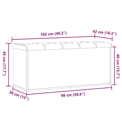 Panca Portaoggetti Legno Antico 102x42x45 cm Legno Multistrato | homemem39