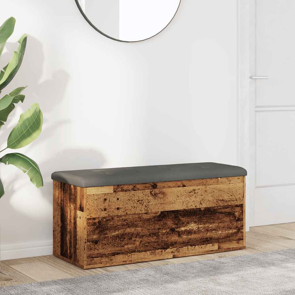 Panca Portaoggetti Legno Antico 102x42x45 cm Legno Multistrato | homemem39