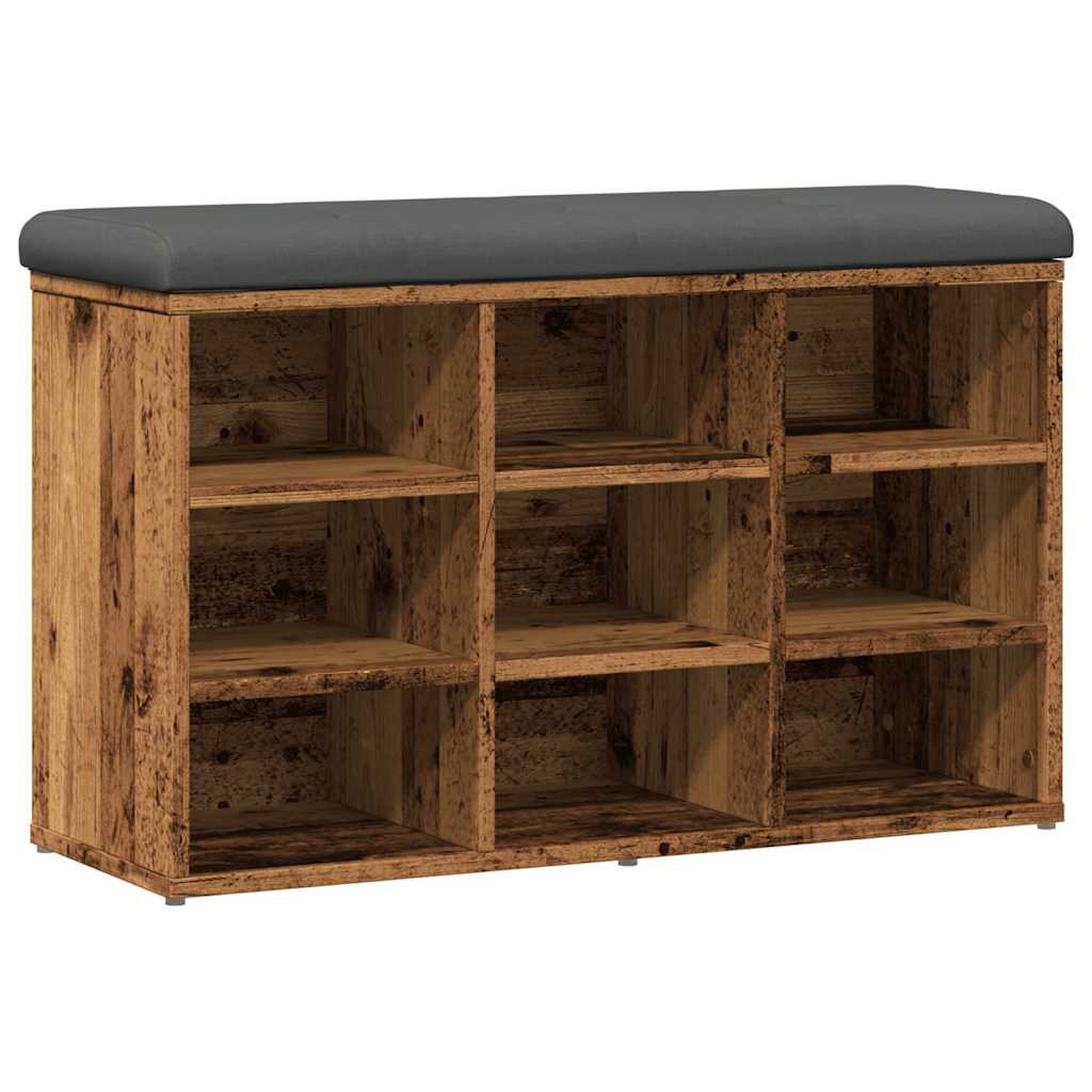 Panca Porta Scarpe Legno Antico 82x32x50 cm Legno Multistrato | homemem39
