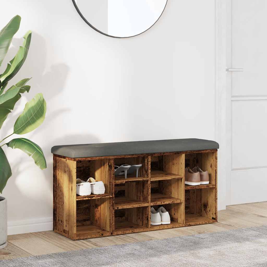Panca Porta Scarpe Legno Antico 102x32x50 cm Legno Multistrato | homemem39