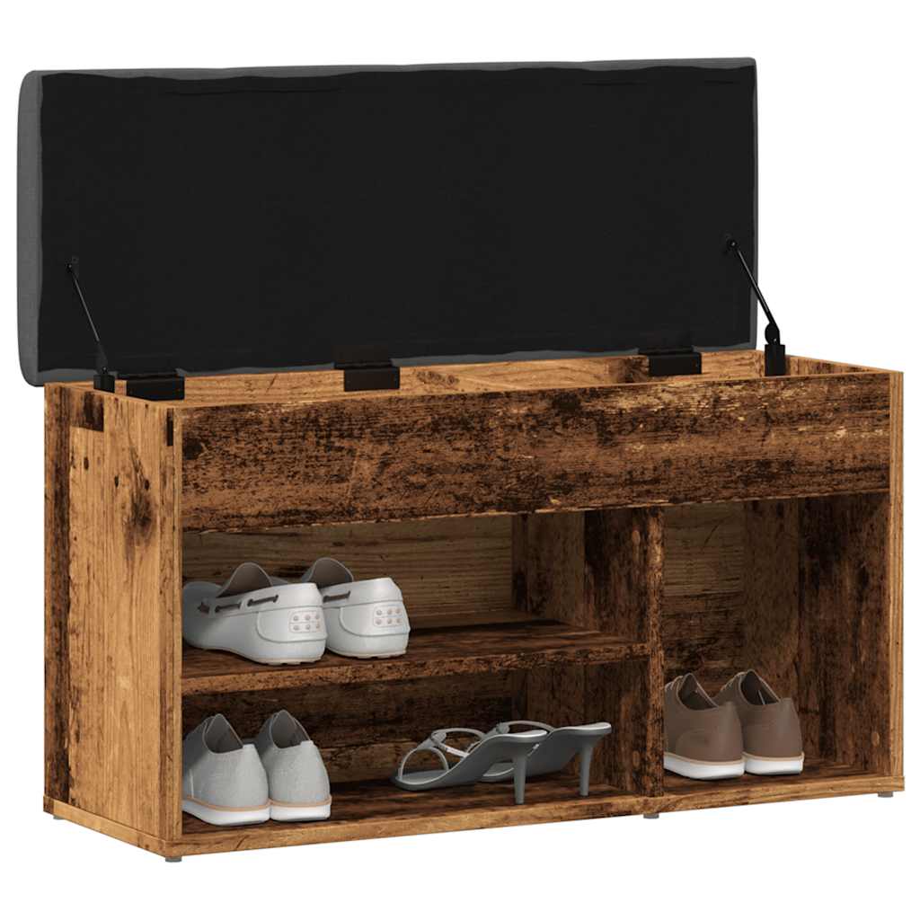 Scarpiera Legno Antico 82x32x45,5 cm in Legno Multistrato
