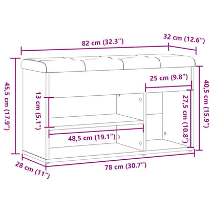 Scarpiera Legno Antico 82x32x45,5 cm in Legno Multistrato | homemem39