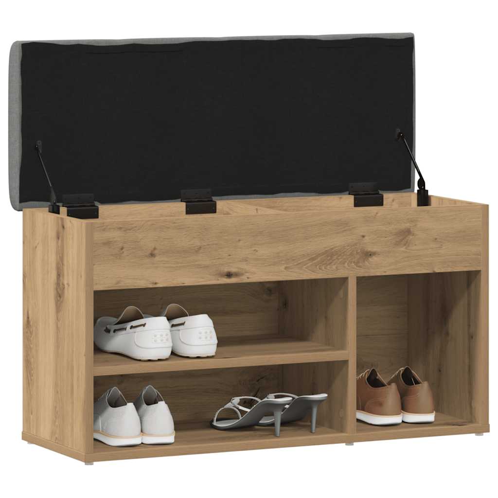 Scarpiera Rovere Artigianale 82x32x45,5 cm in Legno Multistrato