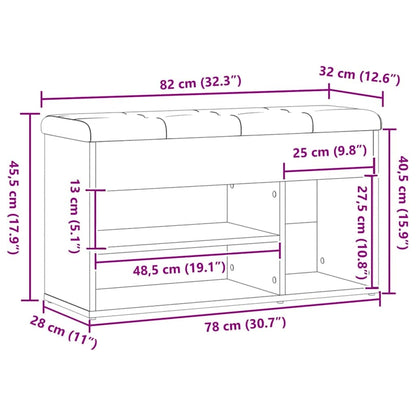 Scarpiera Rovere Artigianale 82x32x45,5 cm in Legno Multistrato