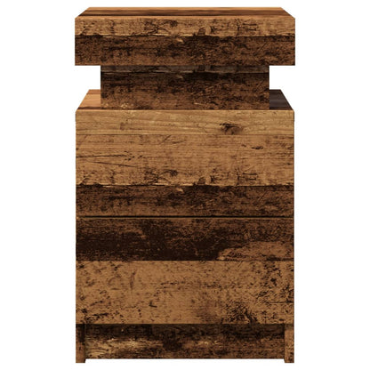 Comodino con LED Legno Antico 35x39x55 cm in Truciolato - homemem39