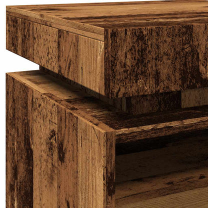 Comodino con Luci LED Legno Antico 40x39x48,5 cm - homemem39