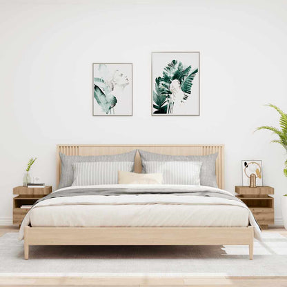 Comodini con Luci LED 2pz Rovere Artigianale 40x39x48,5 cm