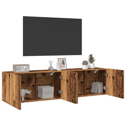 Mobili TV a Parete 2pz Legno Antico 80x30x41 cm - homemem39