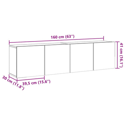Mobili TV a Parete 2pz Legno Antico 80x30x41 cm - homemem39