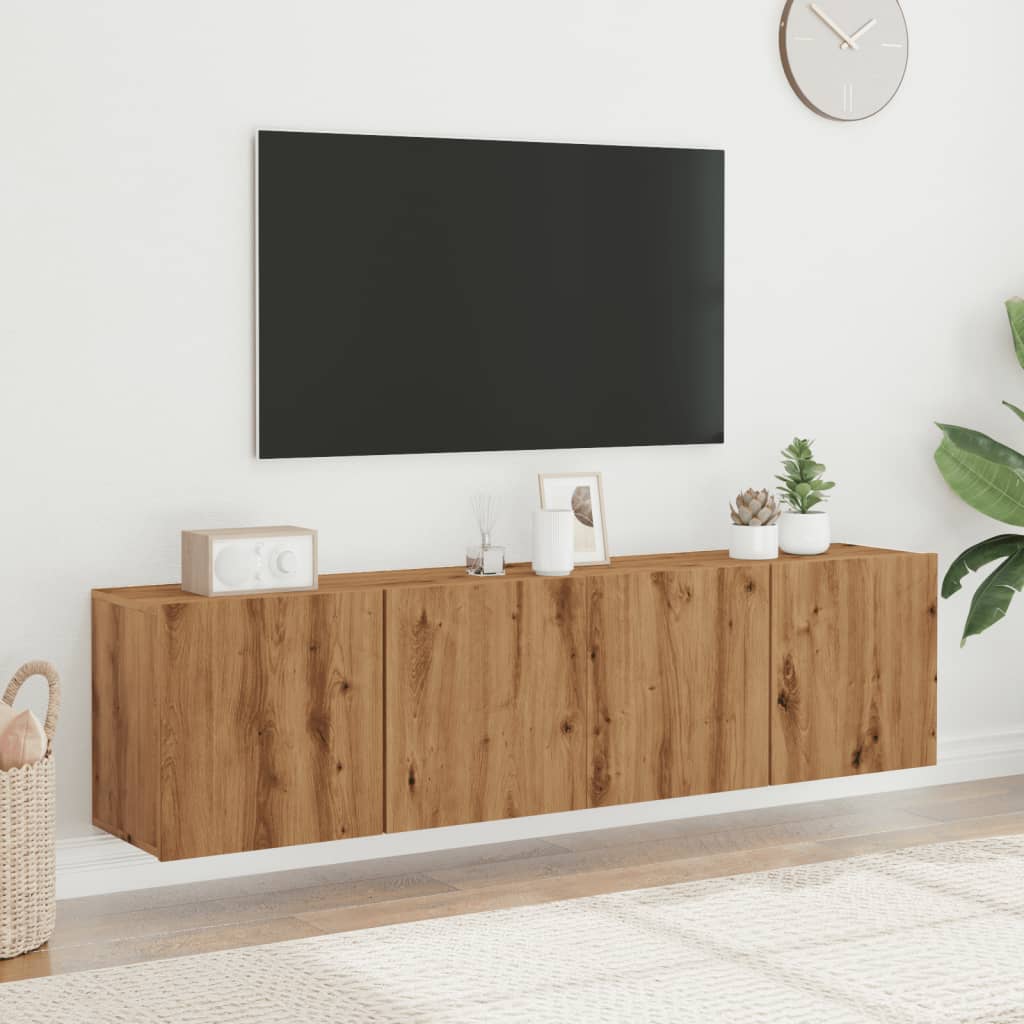 Mobili TV a Parete 2pz Rovere Artigianale 80x30x41 cm - homemem39