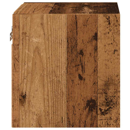 Mobile TV a Parete con Luci LED Legno Antico 30x28,5x30 cm - homemem39