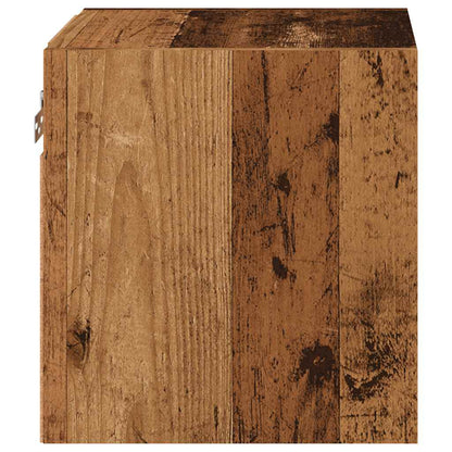 Mobili TV a Parete con Luci LED 2pz Legno Antico 30x28,5x30 cm - homemem39