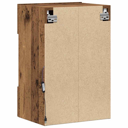 Mobili da parete con luci LED per TV 2pz Legno Vecchio 40x30x60,5 cm - homemem39