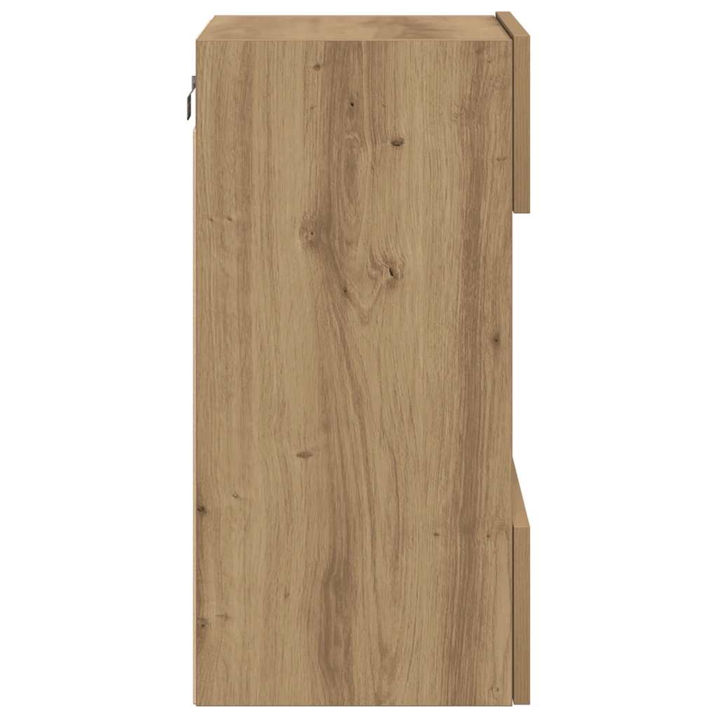 Mobili da parete con luci LED per TV 2pz Rovere Artigianale 40x30x60,5cm - homemem39