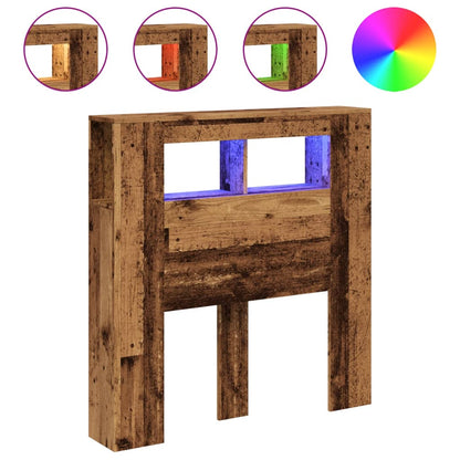 Testiera LED Legno Antico 100x18,5x103,5 cm Legno Multistrato - homemem39