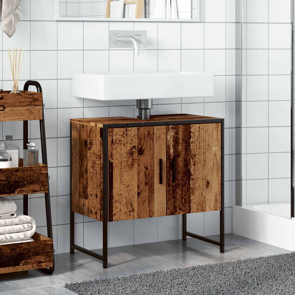 Mobile Lavabo Bagno Legno Antico 60x33x60 cm Legno Multistrato | homemem39
