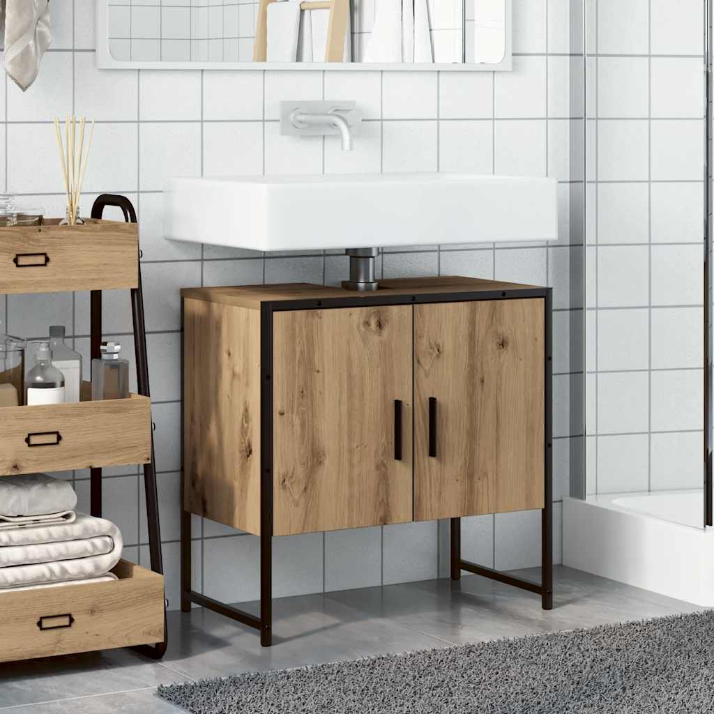 Mobile Lavabo Bagno Rovere Artigianale Legno Multistrato | homemem39