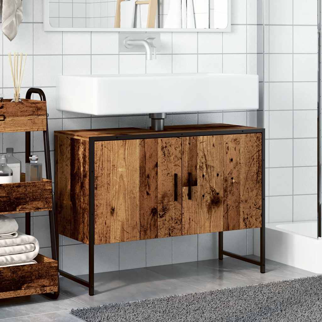 Mobile da Bagno Legno Antico 80x33x60 cm in Truciolato | homemem39