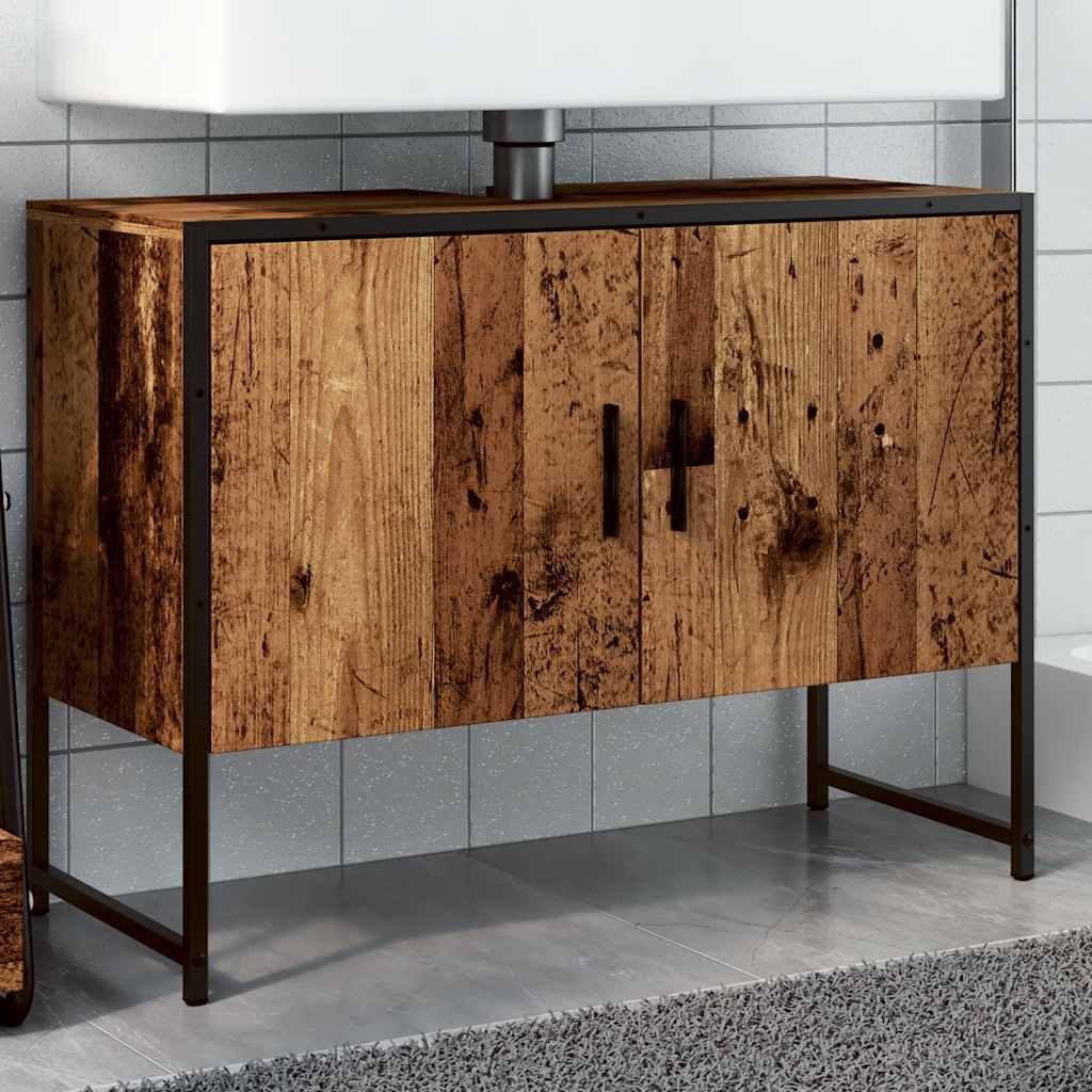 Mobile da Bagno Legno Antico 80x33x60 cm in Truciolato | homemem39