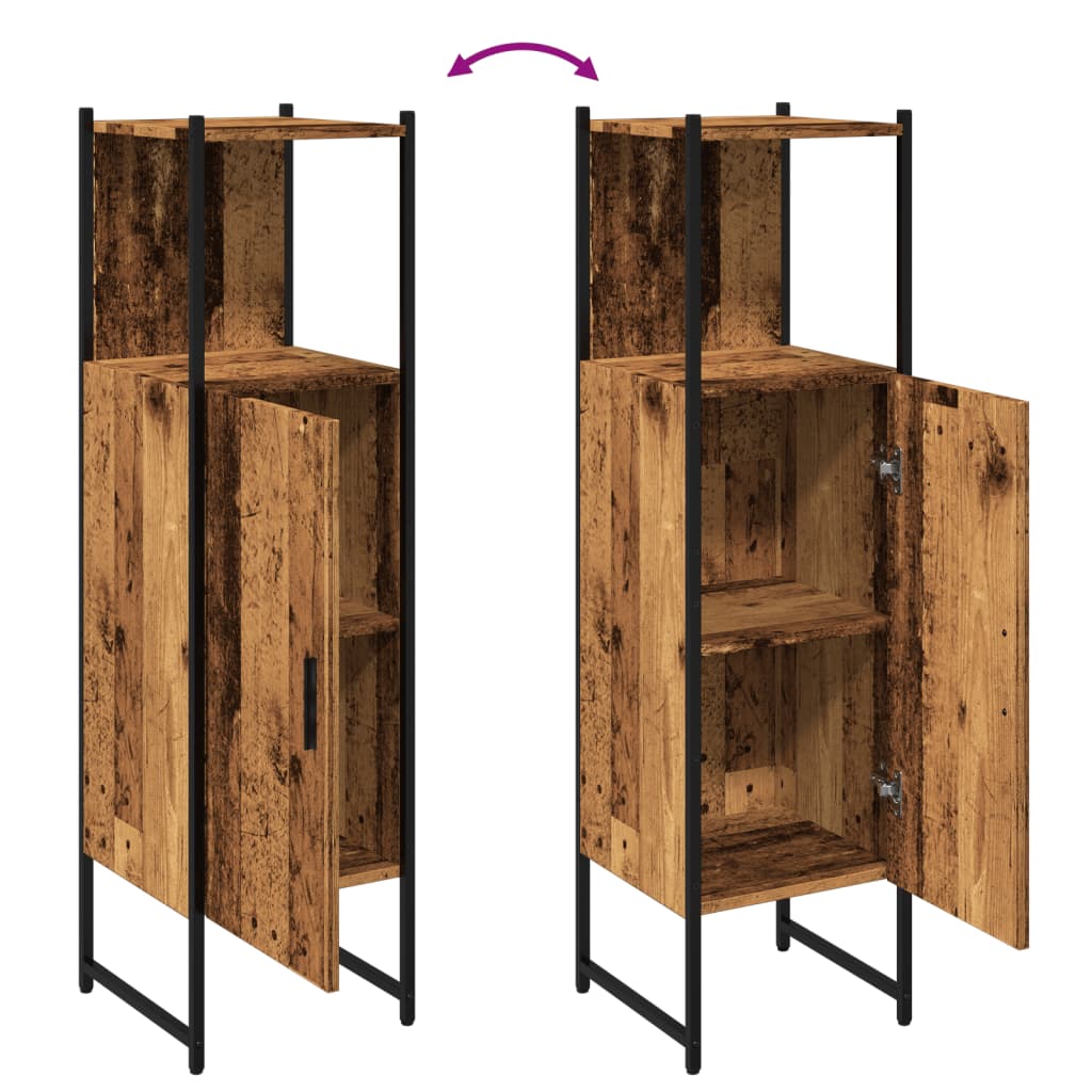 Armadietto Bagno Legno Antico 33x33x120,5 cm Legno Multistrato | homemem39