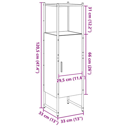 Armadietto Bagno Legno Antico 33x33x120,5 cm Legno Multistrato | homemem39