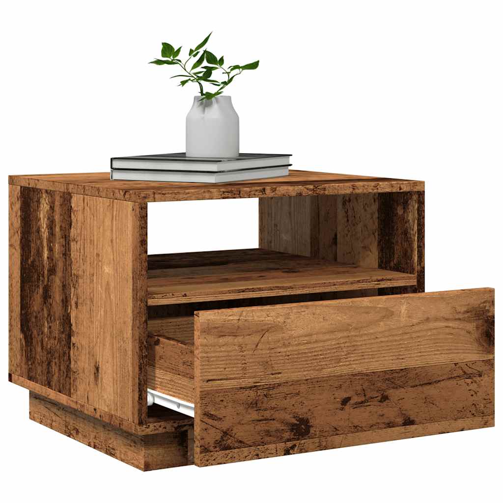 Tavolino da Salotto con Luci LED Legno Antico 50x49x40 cm | homemem39