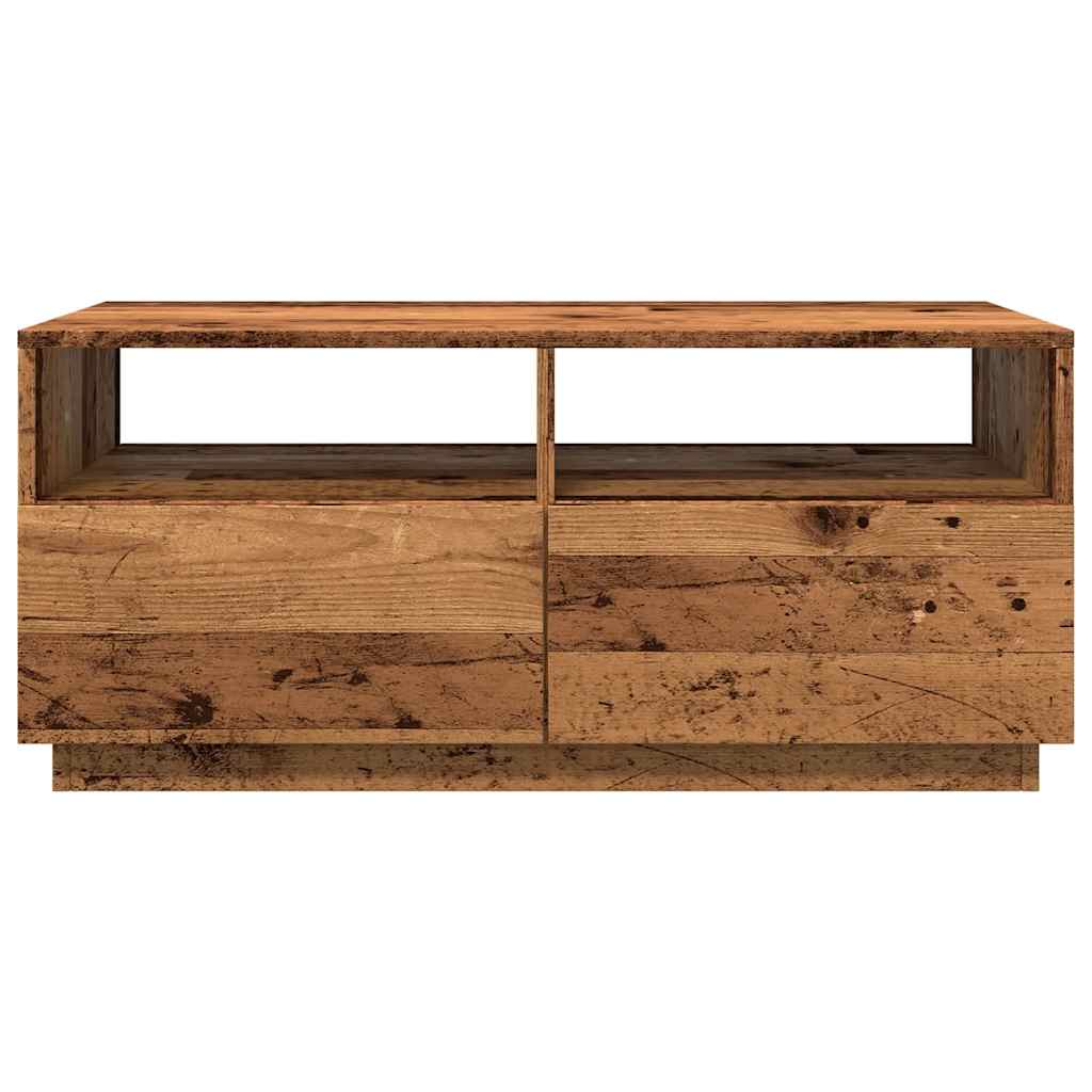 Tavolino da Salotto con Luci LED Legno Antico 90x49x40 cm | homemem39