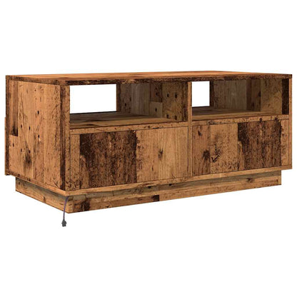 Tavolino da Salotto con Luci LED Legno Antico 90x49x40 cm | homemem39