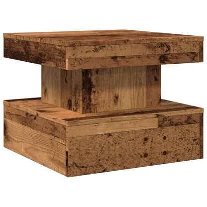 Tavolino da Salotto con Luci LED Legno Antico 50x50x40 cm | homemem39
