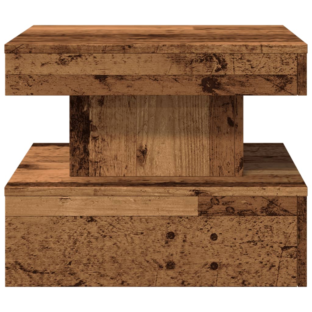 Tavolino da Salotto con Luci LED Legno Antico 50x50x40 cm | homemem39