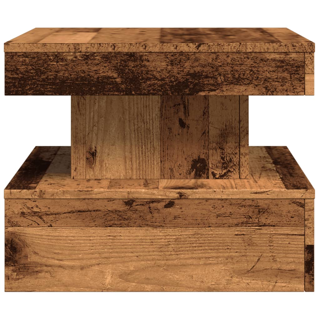 Tavolino da Salotto con Luci LED Legno Antico 50x50x40 cm | homemem39