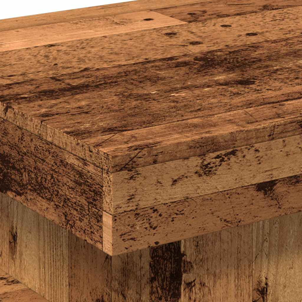 Tavolino da Salotto con Luci LED Legno Antico 50x50x40 cm | homemem39