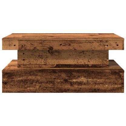 Tavolino da Salotto con Luci LED Legno Antico 90x50x40 cm | homemem39